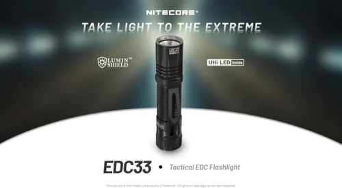 Vista 2 de EdisonBright Nitecore EDC33 4000 lúmenes LED USB-C recargable potente linterna táctica, batería, adaptador de carga de cordón de paracaídas