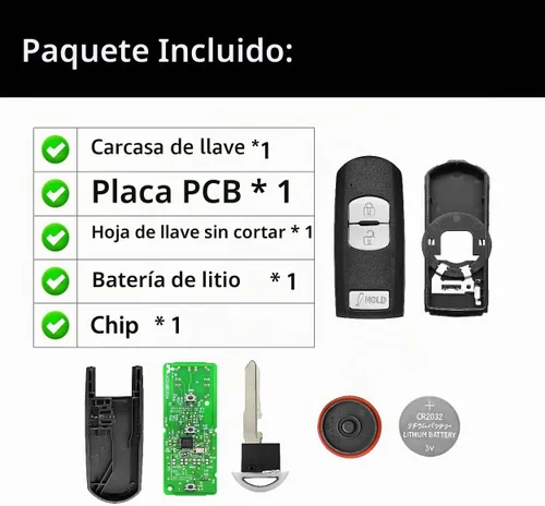Vista 6 de Repuesto para Mazda 3 CX3 CX5 Speed3 Control remoto WAZSKE13D01 3 2012 2013 2014 2015 2016 2017 2018 3 botones 315MHz