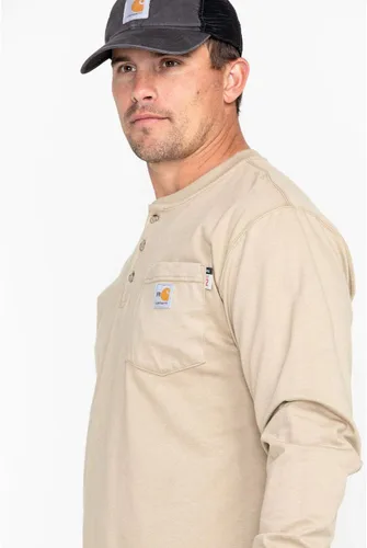 Vista 5 de Carhartt Henley - Camiseta de manga larga para hombre resistente a la llama
