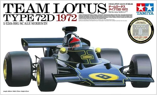 Vista 5 de Tamiya 12046 1/12 Equipo Lotus Tipo 72D 1972 Kit de modelo de plástico