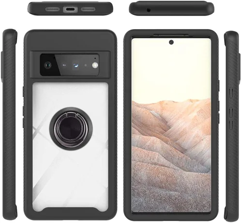 Vista 91 de Funda compatible con Xiaomi Poco X3 NFC, compatible con Xiaomi Poco X3 Pro/Poco X3 Ring Stand 3 en 1, color negro