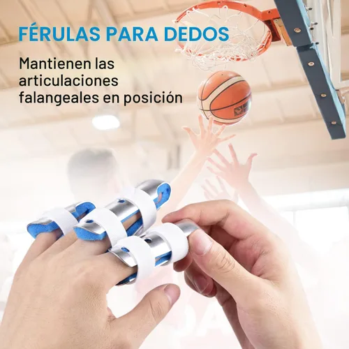 Vista 4 de Sopito - Férula para dedos, 3 piezas, soporte para dedos, estabilizador para dedos fracturados, enderezar nudillos con artritis, inmovilización, azul