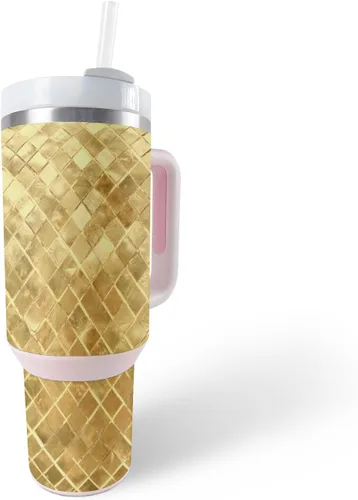 Vista 31 de MightySkins Skin - Vaso de vinilo compatible con Stanley The Quencher H2.0 FlowState de 40 onzas, diseño de mármol de albaricoque, protectora