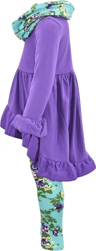 Vista 3 de Unique Baby - Juego de leggings florales, 3 piezas, para niñas