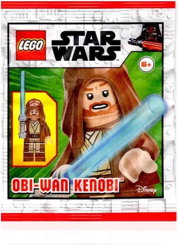 Vista 5 de LEGO Star Wars Episodio 2 - Minifigura de Clone Wars - OBI-Wan Kenobi (bata y capucha marrón) con sable de luz edición limitada