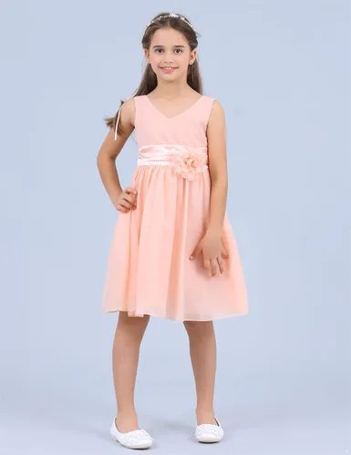 Vista 4 de TiaoBug Vestido de fiesta para niñas y niñas, vestidos de flores de gasa
