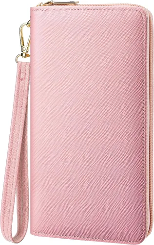 Vista 62 de Chelmon - Monedero para mujer de cuero genuino con bloqueo de señal RFID, para tarjetas de crédito