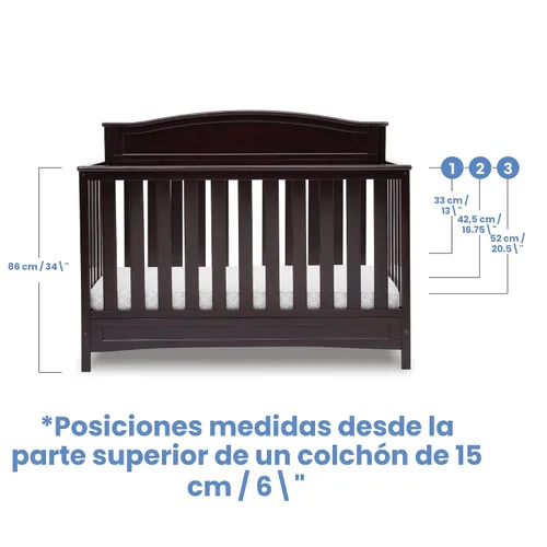 Vista 5 de Delta Children Emery - Cuna convertible 4 en 1 para bebés