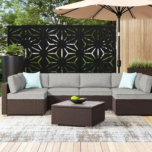 Vista 6 de Elevens Pantalla de privacidad para exteriores y paneles independientes, material de acero galvanizado es adecuado para decoración del hogar, 47 x