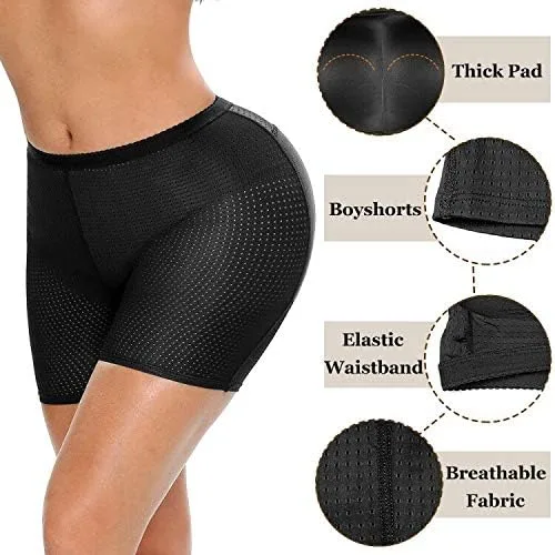 Vista 2 de NINGMI Calzoncillo de glúteos para mujer, sin costuras, realzador de cadera, almohadillas moldeadoras