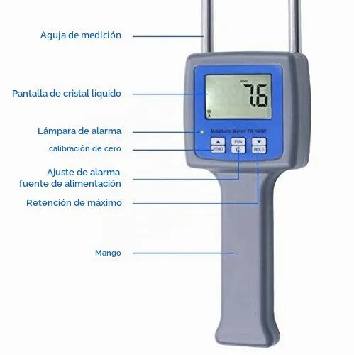 Vista 3 de Probador de contenido de agua del metro de humedad del polvo del aserrín de madera TK100W