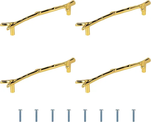 Vista 8 de Gartful Asas para bandeja de resina, paquete de 4 manijas de metal con forma de ramas de 4.724 in con juego de tornillos para molde de silicona