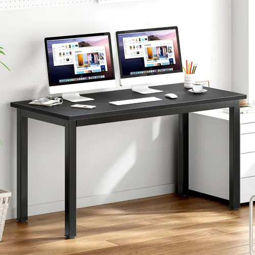 Vista 32 de DlandHome - Escritorio pequeño para computadora de 31.5 pulgadas para oficina en casa, color negro