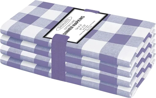 Vista 15 de Cotton Clinic Servilletas de tela 100% algodón, grandes, 20 x 20 pulgadas, juego de 4 servilletas de mesa a cuadros a cuadros – Servilletas de mesa