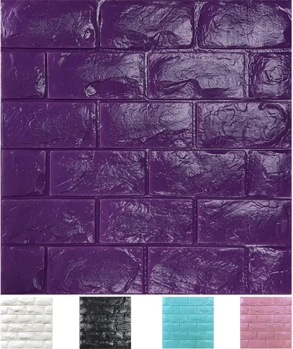 Vista 9 de 11 piezas de paneles de pared 3D de ladrillo falso adhesivo de despegue y pegado, papel tapiz de ladrillo blanco, paneles de pared de espuma