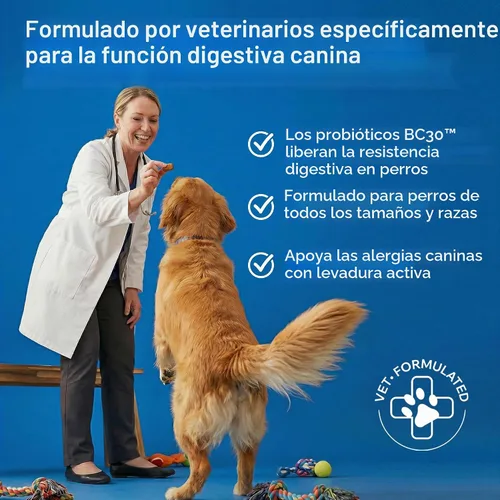 Vista 4 de Probióticos para perros para la salud intestinal, salud digestiva, estómago sensible, diarrea, inmunidad, piel/pelaje - probióticos prebióticos
