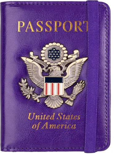 Vista 12 de TOURSUIT Combo de pasaporte y tarjeta de vacunación con bloqueo RFID, estuche protector para documentos de viaje, organizador de pasaporte de cuero