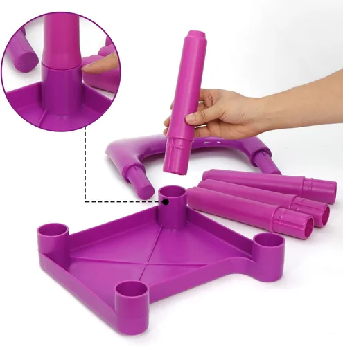 Vista 4 de Juego de mesa y 4 sillas para niños, escritorio de plástico resistente para niños pequeños para leer, arte, tareas