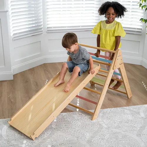 Vista 4 de Avenlur Hazel - Juego de triángulos Pikler 5 en 1, juguetes de escalada para interiores Montessori Climbing Set & Indoor Playground: Triangle