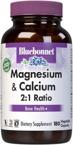 Vista 4 de Bluebonnet Nutrition Calcio y magnesio, salud ósea*, sin OMG, vegano, certificado Kosher, sin gluten, sin soja, 90 cápsulas vegetales, 30 porciones