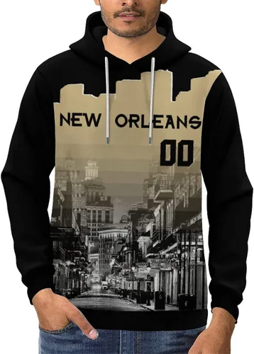Vista 28 de Custom Football Hoodies City Night Skyline Personalized Sweatshirt Name Number Fan Gift Pullover for Men Women Youth