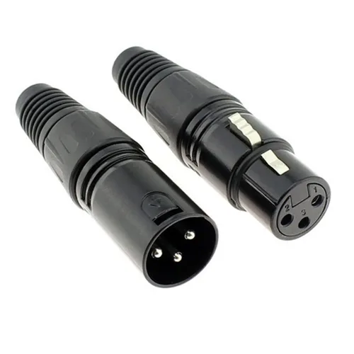 Vista 5 de XLR - Conector de micrófono de audio macho/hembra de 3 pines, carcasa negra, 4 pares (XLR macho/hembra)