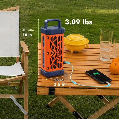 Vista 7 de TRAVOR - Altavoz magnético de aluminio para exteriores, cuerpo de metal resistente, altavoz inalámbrico portátil, 45 W, graves profundos, IP68