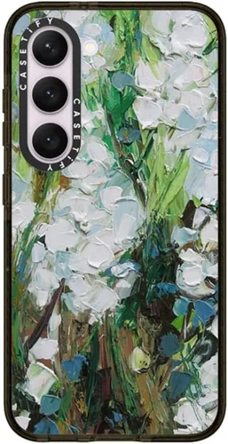 Vista 47 de CASETiFY Funda de impacto para Galaxy S22+ - Adhesivo Aries Moross, color negro transparente