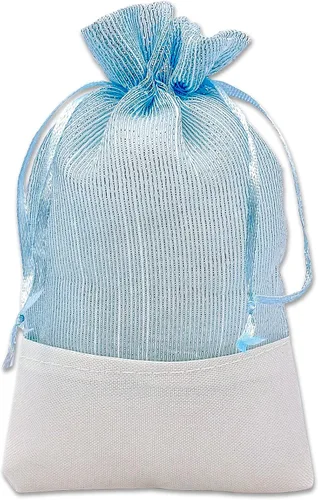 Vista 15 de TheDisplayGuys For Your Modern Living Paquete de 24 bolsas de regalo de lino y organza negra con cordones (XS 3 x 4), recuerdos de fiesta, muestras