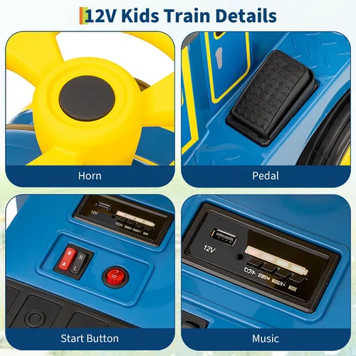 Vista 5 de Takywep Chuggington - Tren eléctrico con licencia de 12 V y 2 plazas para Azul