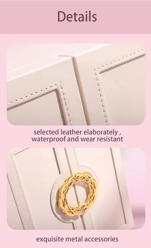 Vista 7 de AOSIFIEL Joyeros organizadoresestuche grande de pie con 5 cajones, regalo para mujeres, adolescentes, niñas, niños, gran joyeríasoporte de cuero