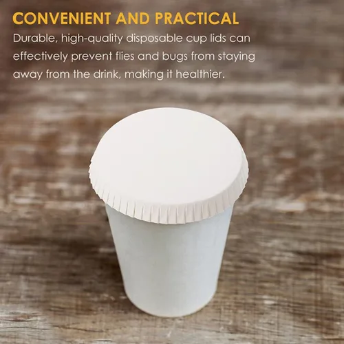 Vista 3 de Cabilock Fundas desechables para tazas, 100 unidades, tapas de papel de 2.55 pulgadas, tapas calientes para café, té, jugo en hoteles, restaurantes
