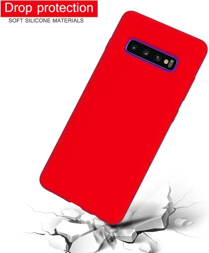 Vista 6 de Funda de goma para Samsung Galaxy S10 Plus, funda de silicona líquida para s10+ de doble capa híbrida de policarbonato duro de silicona suave, funda