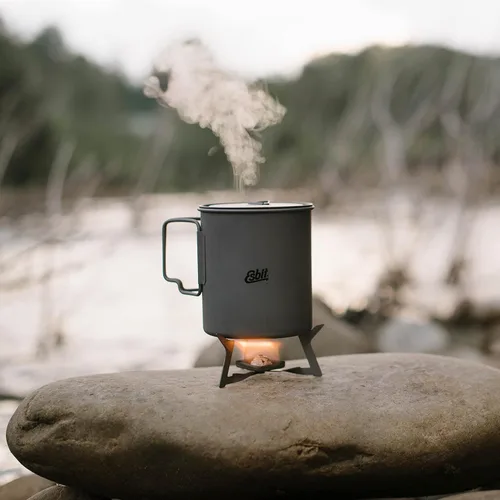 Vista 6 de Esbit Estufa de titanio plegable ultraligera de 0.41 oz (0.4 onzas) para uso con tabletas de combustible sólido