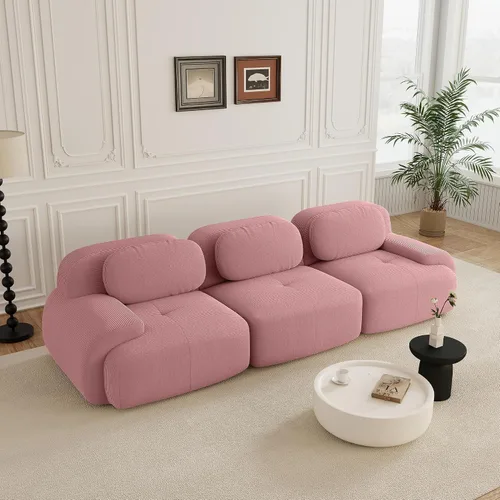 Vista 91 de Sofás modulares sin hueso de 152.8 pulgadas para sala de estar, sofá modular con diván en forma de L, cómodo asiento profundo tapizado de tela