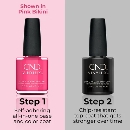 Vista 4 de CND Vinylux Esmalte de uñas de larga duración rosado, brillo similar al gel y color resistente al desconchonamiento, 0.5 fl oz Aurora #295