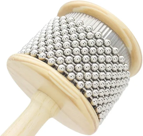 Vista 4 de Instrumento de percusión de madera Cabasa Hand Shaker con cuentas de metal para banda de aula 3.4