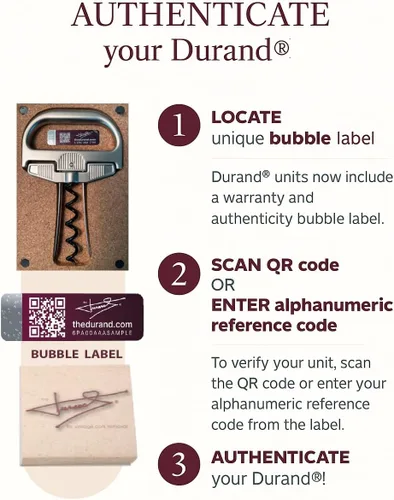 Vista 2 de El dispositivo de dos partes de The Durand® para eliminar con éxito los corchos de vino más antiguos y frágiles, enteros e intactos. Elimina