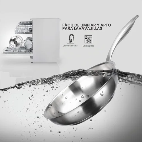Vista 6 de duxtop Sartén de acero inoxidable, sartén de inducción de 8 pulgadas