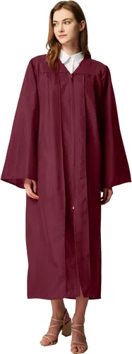 Vista 16 de MyGradDay Batas de coro unisex mate para iglesia, bautismo, oficiante, confirmación, vestido de graduación, bata de pastor y jueces Negro