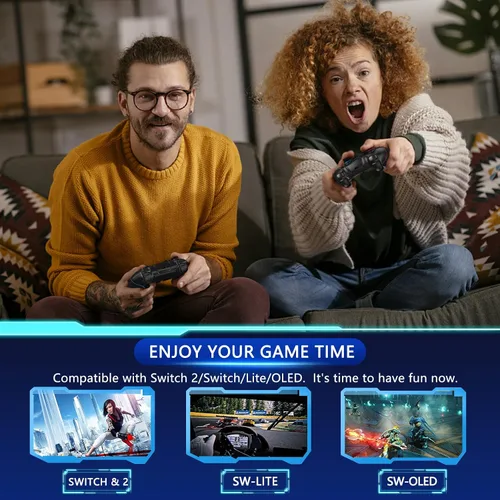 Vista 2 de CuleedTec Upgraded Switch Controller, Wireless Pro Controller for Switch 2/Lite/OLED, Bluetooth Remote Gamepad with Hall Effect Joystick, 6-Axis