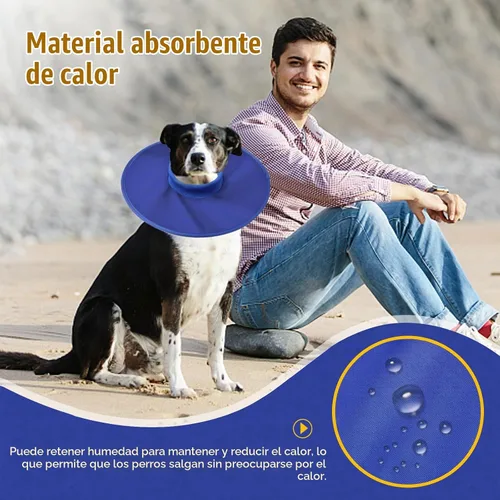 Vista 4 de Collar de recuperación para perros, collar de cono suave alternativo después de la cirugía, ajustable, transpirable, collar E para perros grandes