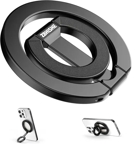 Vista 9 de Anillo magnético para teléfono MagSafe de doble cara con agarre magnético para teléfono, soporte de teléfono compatible con iPhone 17/16/15/14/13