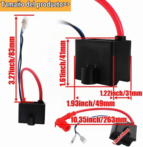 Vista 2 de Bobina de encendido CDI de alto rendimiento compatible con 49cc - 50cc 60cc 66cc 80cc motor motor de 2 tiempos bicicleta motorizada con piezas