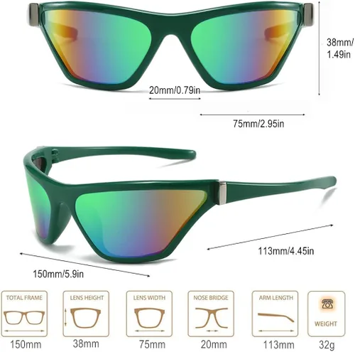 Vista 6 de BAWUYI Gafas de sol envolventes con protección futurista gafas cibernéticas Y2K accesorios de disfraz para mujeres y hombres persianas cuadradas