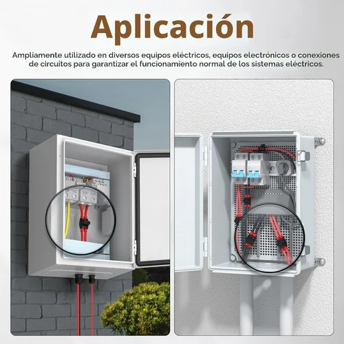 Vista 6 de Conector de cable de 2 puertos con aislamiento múltiple de calibre 2/0-6, conectores de cable de aluminio a cobre de doble entrada, conector