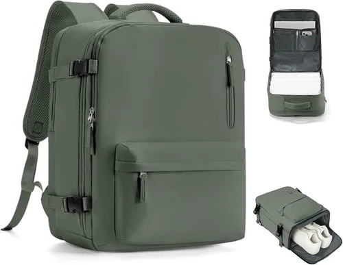 Vista 45 de VGCUB Mochila grande de viaje para trabajo, negocios, mochila para computadora portátil aprobada para vuelo, para mujeres y hombres, mochila