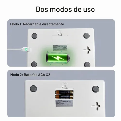 Vista 6 de Báscula de alimentos con recargable por USB, báscula digital de cocina con 6 unidades, alta precisión de capacidad de 11 libras, rango