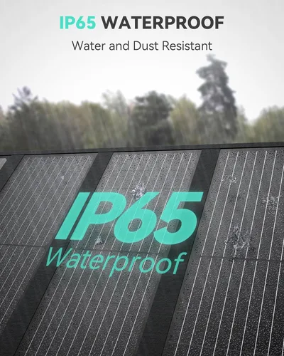 Vista 7 de 12 paneles solares portátiles plegables, cargador de panel solar plegable de 200 W con soporte ajustable, kit de panel solar impermeable IP65