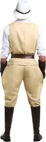 Vista 4 de funcostumes Safari Hunter Mens Costume, L, Marrón
